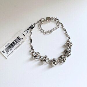 NWT Alex and Ani Magnetic Closure Knot Chain Link Bracelet Silver Tone 6’’- 8’
